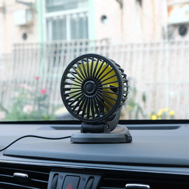 Car Multi Head Fan 360° Adjustable