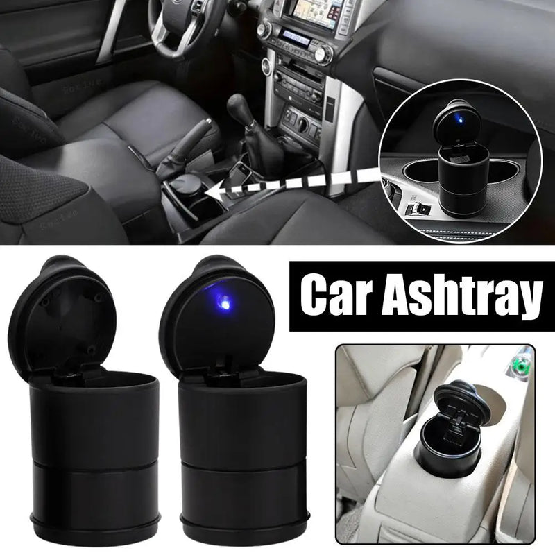 Car Ashtray Cup with LED Light & Coin Storage