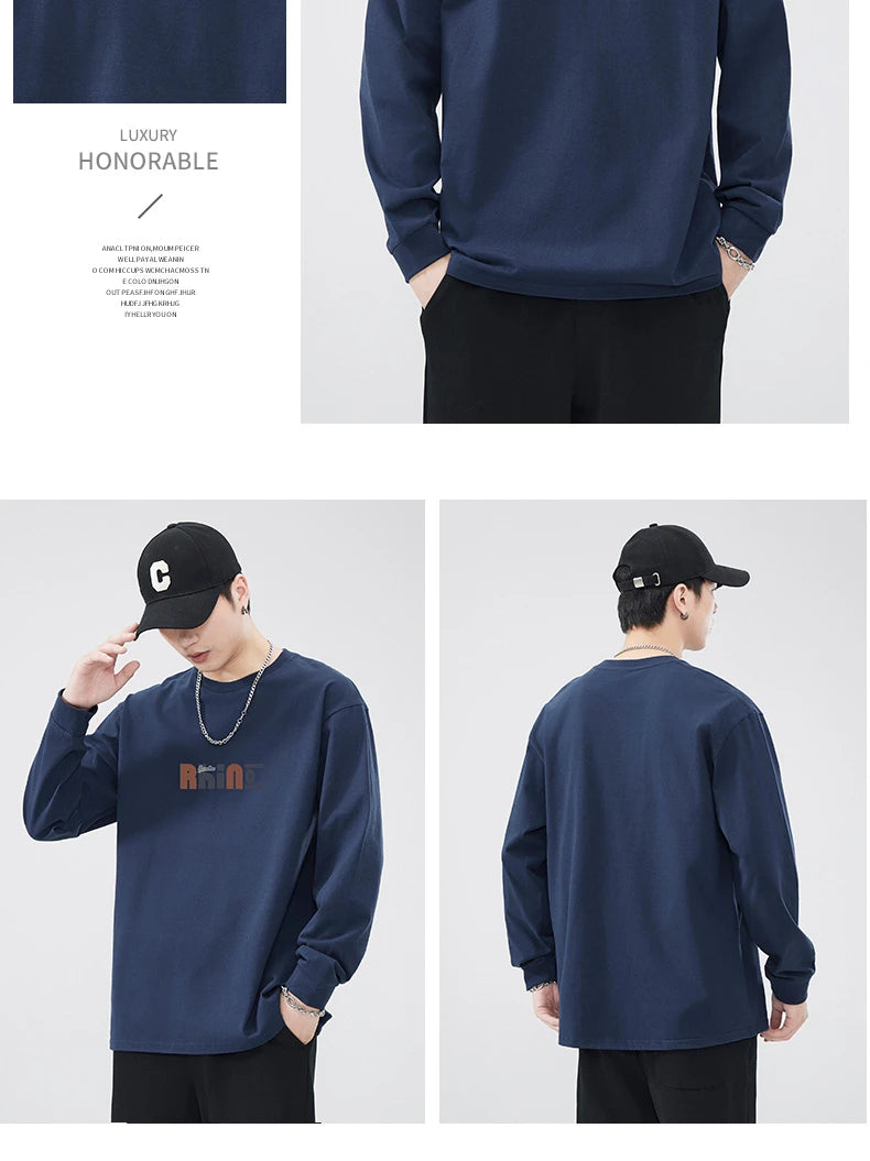 Trendy Loose Fit Long Sleeve T-Shirt for Men